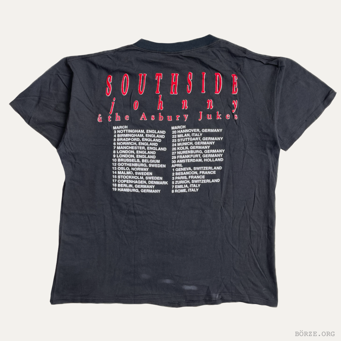1992 SOUTHSIDE JOHNNY & THE ASBURY JUKES BETTER DAYS EURO TOUR T-SHIRT