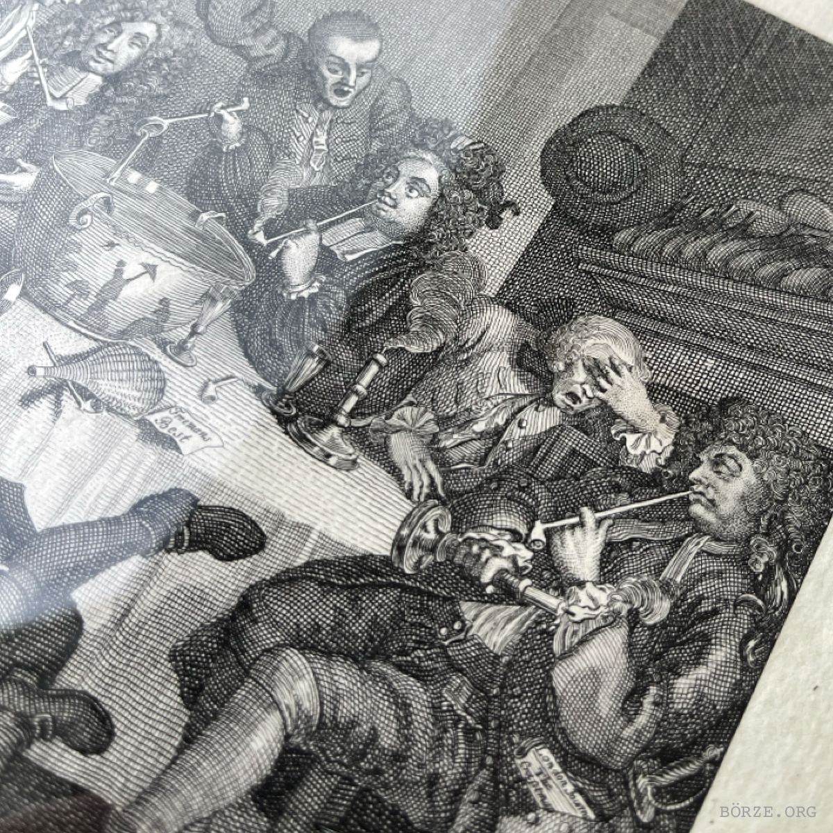 19TH CENTURY HOGARTH A MIDNIGHT MODERN CONVERSATION ORIGINAL FRAMED ETCHING RUPENHAUSEN PRINT