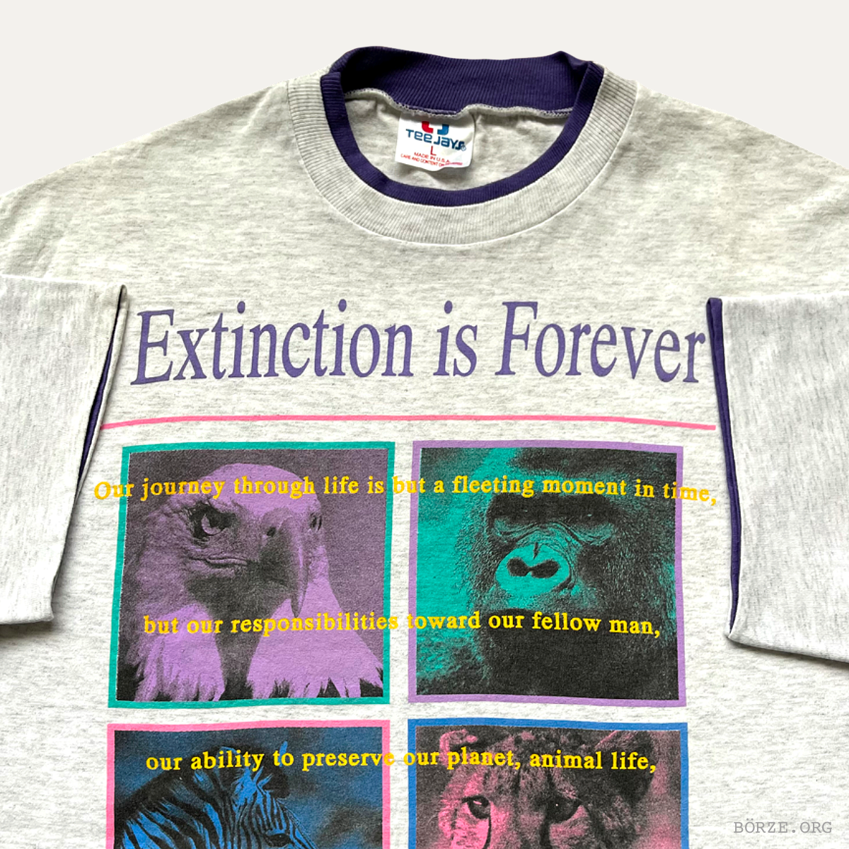 1992 BUSCH GARDENS EXTINCTION IS FOREVER XL T-SHIRT