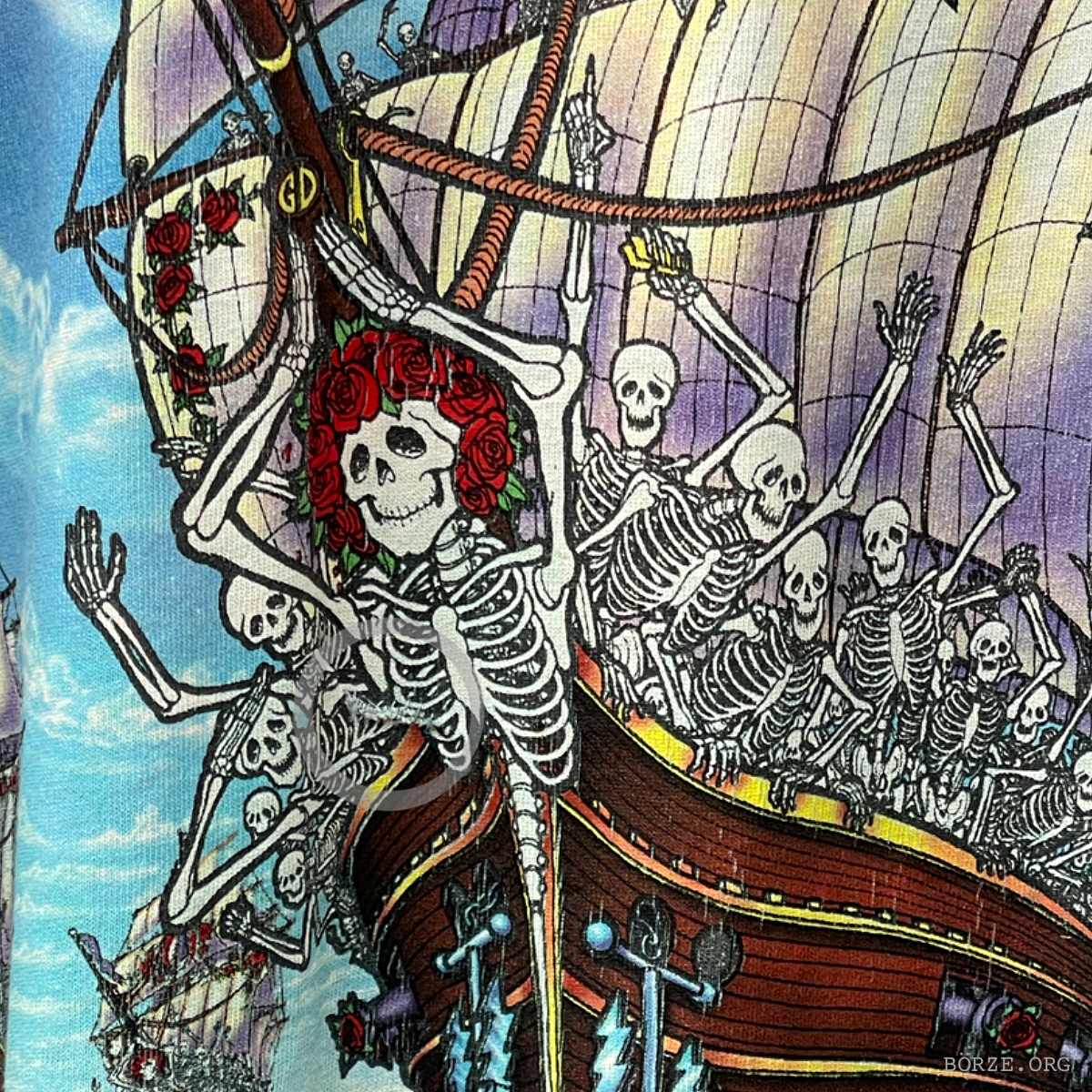 1993 GRATEFUL DEAD SHIP OF FOOLS LIQUID BLUE XL T-SHIRT