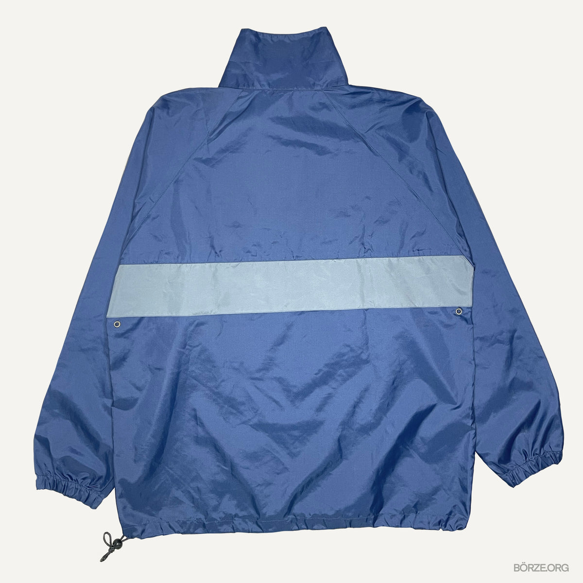 1990s BLUE GRAPE MERCHANDISING QUARTER ZIP CONTRAST PANEL BLANK ANORAK PULLOVER JACKET XL NAVY / GREY