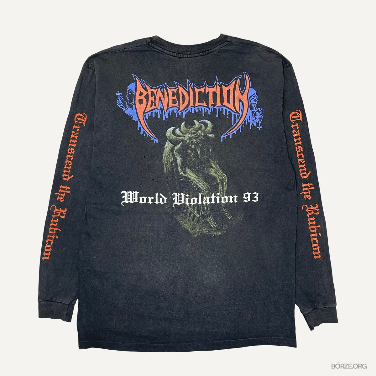 1993 BENEDICTION - TRANSCENDING THE RUBICON WORLD VIOLATION TOUR VINTAGE LONGSLEEVE T-SHIRT