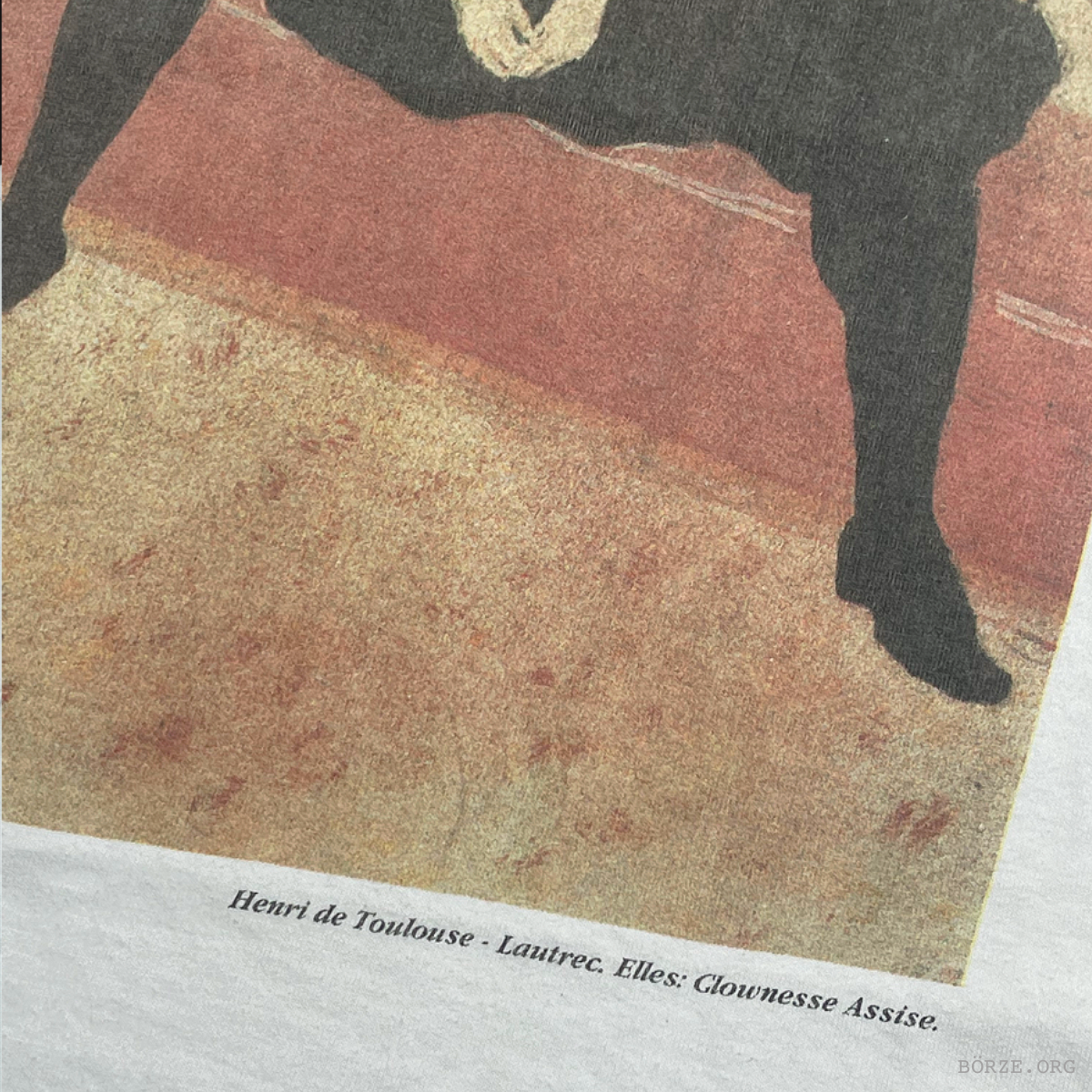1990s HENRY DE TOLOUSE LAUTREC 'CLOWNESSE ASSISE' (SITTING CLOWNESS) VINTAGE SINGLE STITCH T-SHIRT XL