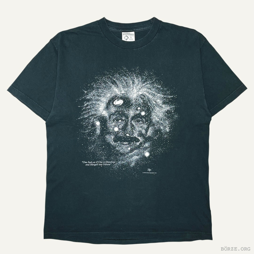 1993 ALBERT EINSTEIN GALAXY PORTRAIT GLOW IN THE DARK COTTON EXPRESSIONS T-SHIRT LARGE
