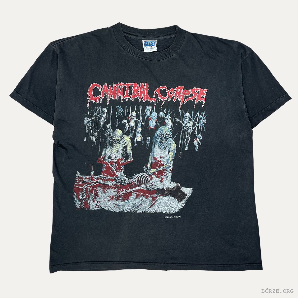 1991 CANNIBAL CORPSE BUTCHERED AT BIRTH LARGE VINTAGE T-SHIRT