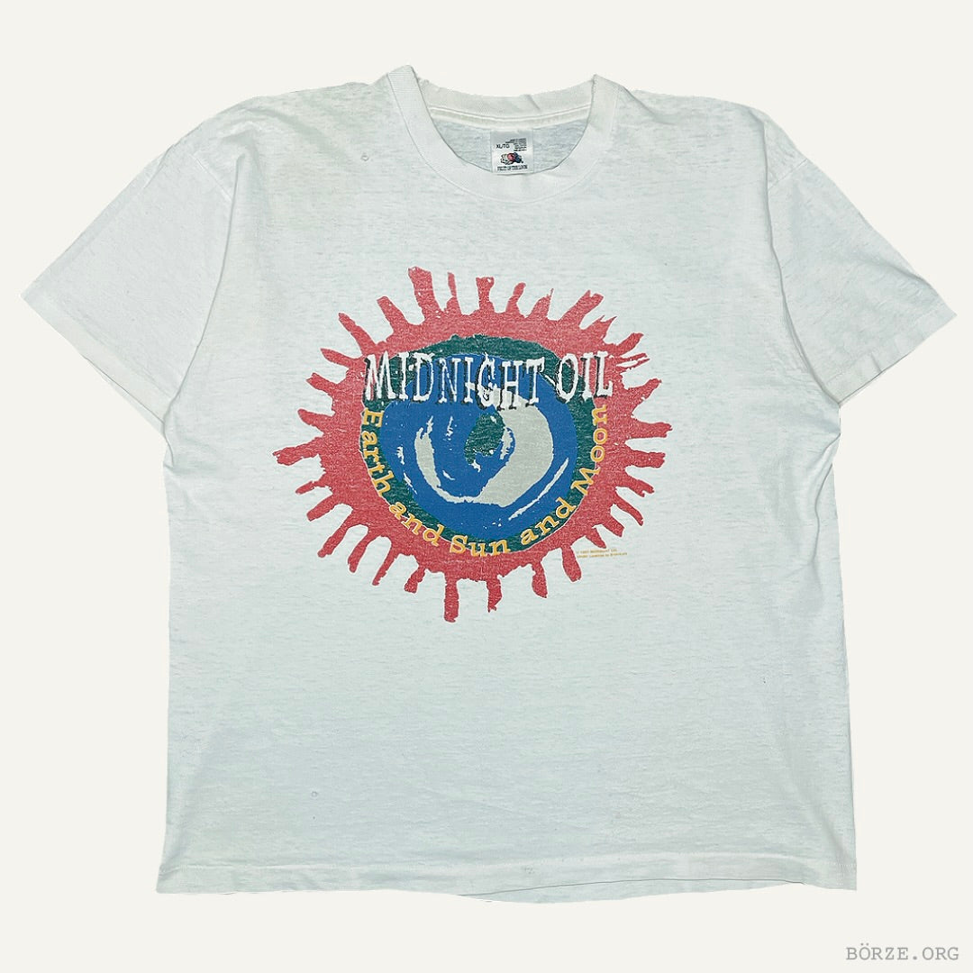 1993 MIDNIGHT OIL ‘EARTH SUN MOON’ BROCKUM WHITE VINTAGE T-SHIRT XL