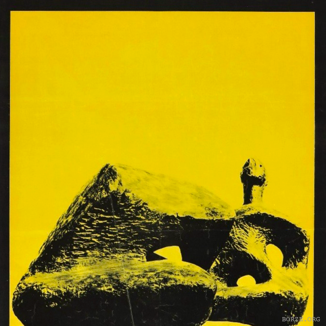 1967 HENRY MOORE OFFSET LITHOGRAPH EXHIBITION KUNSTHALLE POSTER