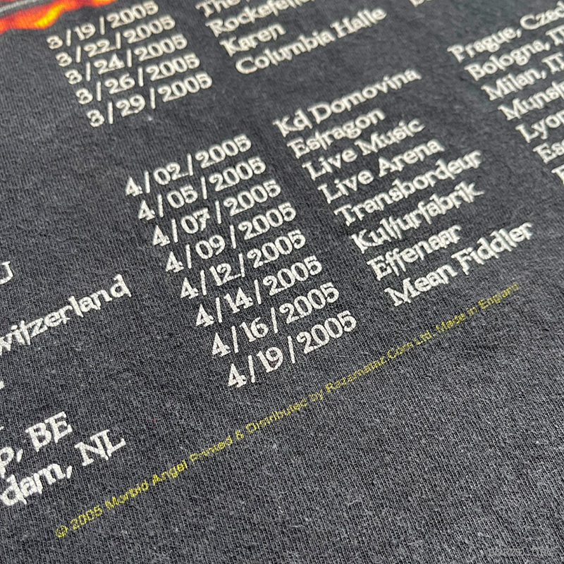 2005 MORBID ANGEL MASTERS OF CHAOS TOUR T-SHIRT