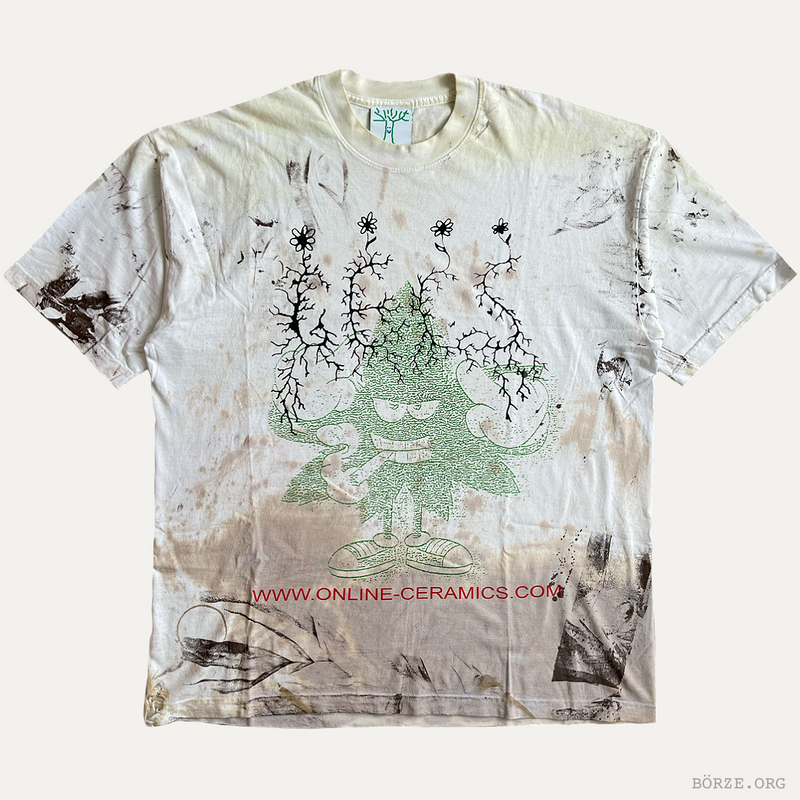 2023 ONLINE CERAMICS X 100 GECS POT LEAF DISTRESSED T-SHIRT