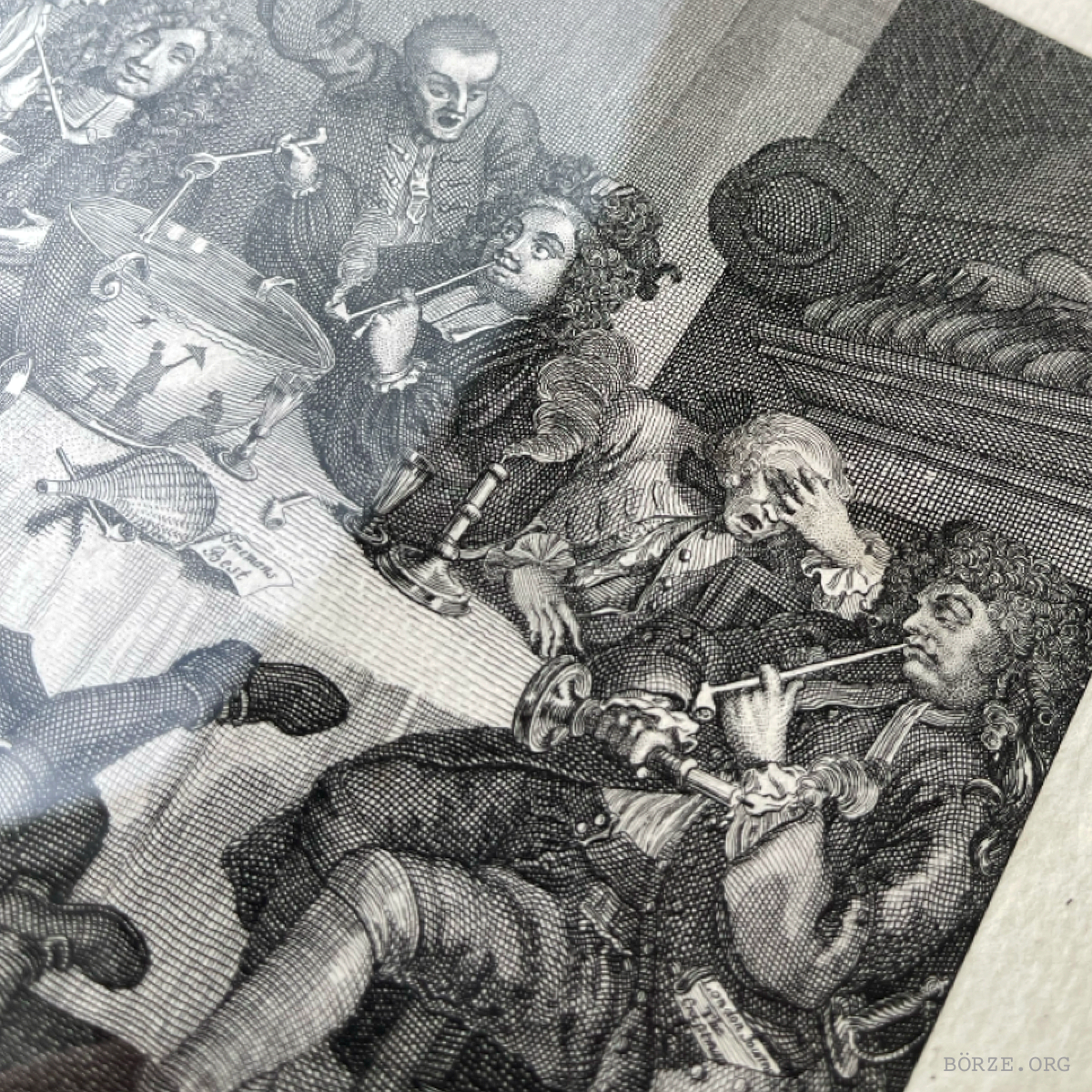 19TH CENTURY HOGARTH A MIDNIGHT MODERN CONVERSATION ORIGINAL FRAMED ETCHING RUPENHAUSEN PRINT
