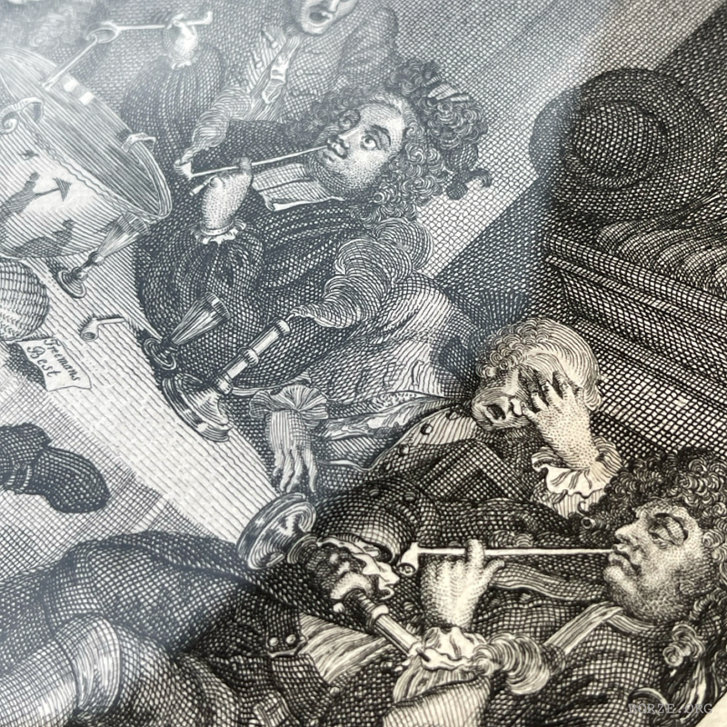 19TH CENTURY HOGARTH A MIDNIGHT MODERN CONVERSATION ORIGINAL FRAMED ETCHING RUPENHAUSEN PRINT