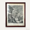 19TH CENTURY HOGARTH MORNING (THE FOUR TIMES OF THE DAY) ORIGINAL FRAMED ETCHING RUPENHAUSEN PRINT