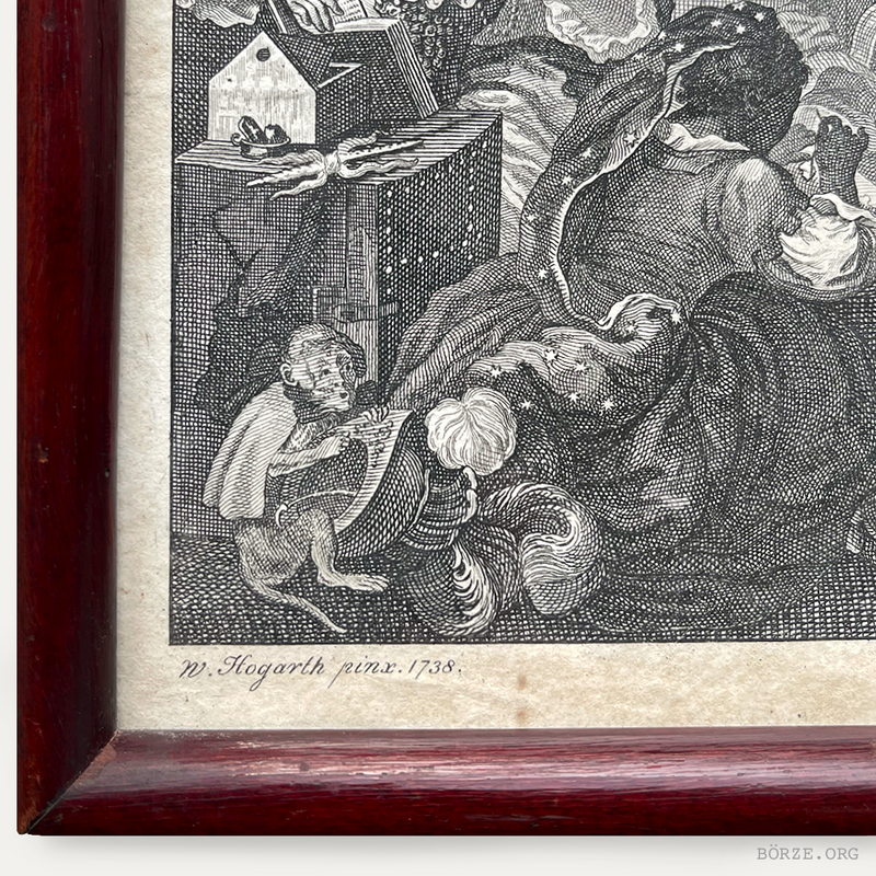 19TH CENTURY HOGARTH STROLLING ACTRESSES DRESSING IN A BARN ORIGINAL FRAMED ETCHING RUPENHAUSEN PRINT