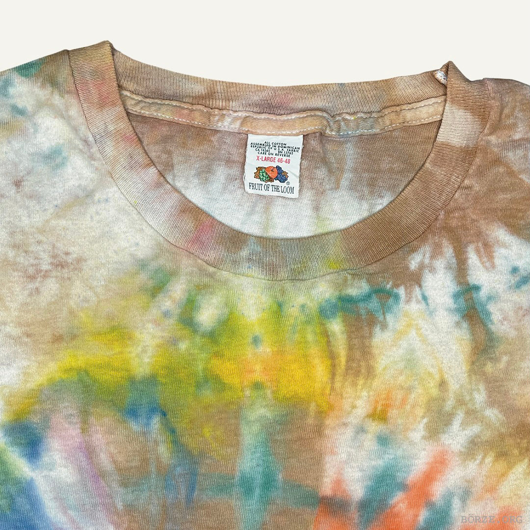 1980s FOTL PSYCHEDELIC TIE DYE SINGLE STITCH PLAIN BLANK TRUE VINTAGE T-SHIRT XL