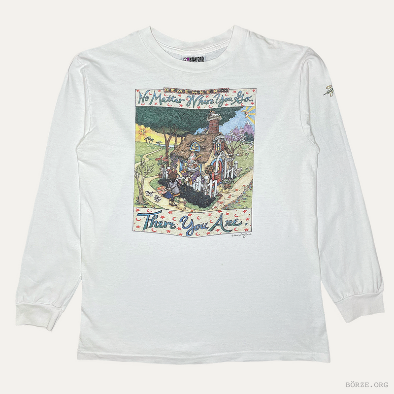 1990s ENGELBREIT 'NO MATTER WHERE YOU GO THERE YOU ARE' VINTAGE LONG SLEEVE T-SHIRT MEDIUM