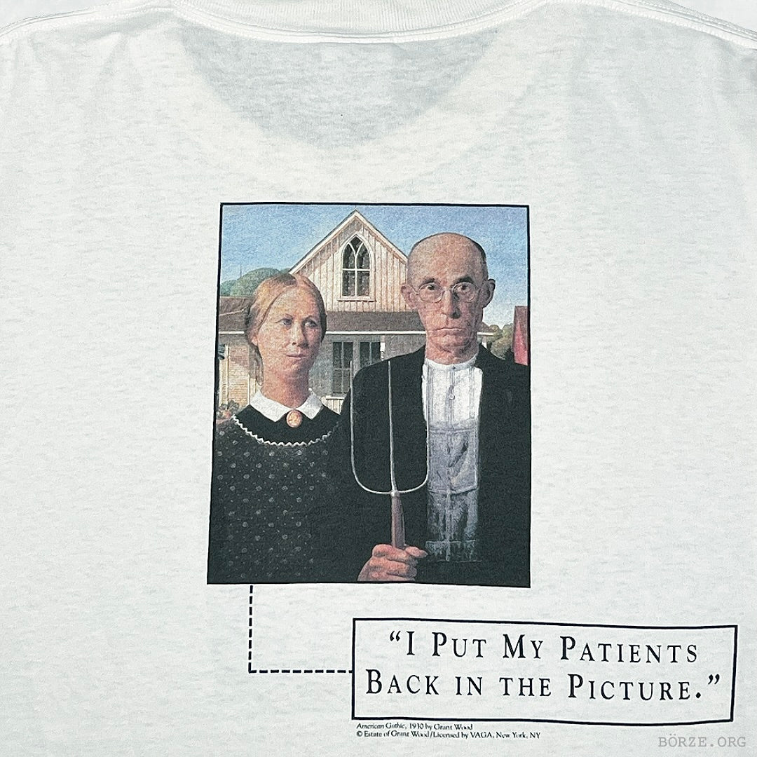 1990s GRANT WOOD 'AMERICAN GOTHIC' LEVBID PHARMA VINTAGE ART T-SHIRT