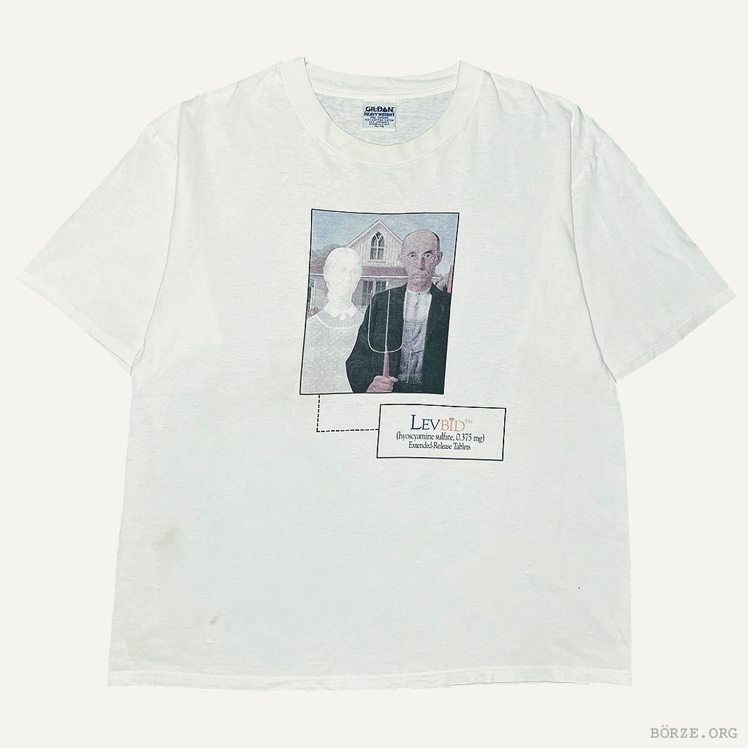 1990s GRANT WOOD 'AMERICAN GOTHIC' LEVBID PHARMA VINTAGE ART T-SHIRT
