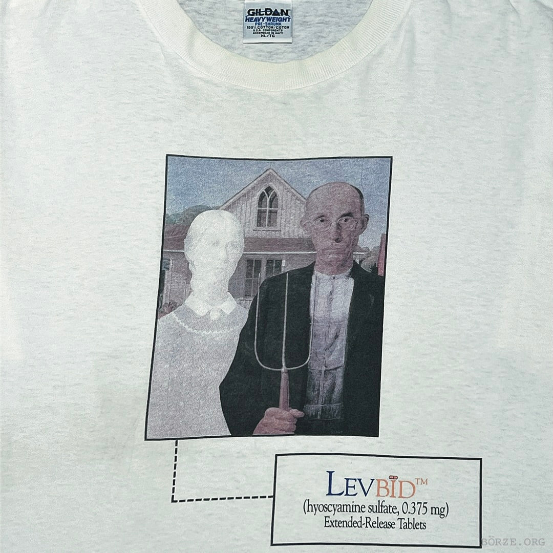 1990s GRANT WOOD 'AMERICAN GOTHIC' LEVBID PHARMA VINTAGE ART T-SHIRT
