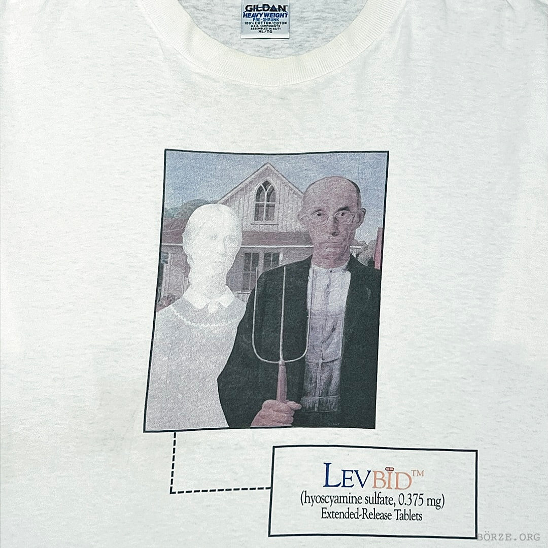 1990s GRANT WOOD 'AMERICAN GOTHIC' LEVBID PHARMA VINTAGE ART T-SHIRT
