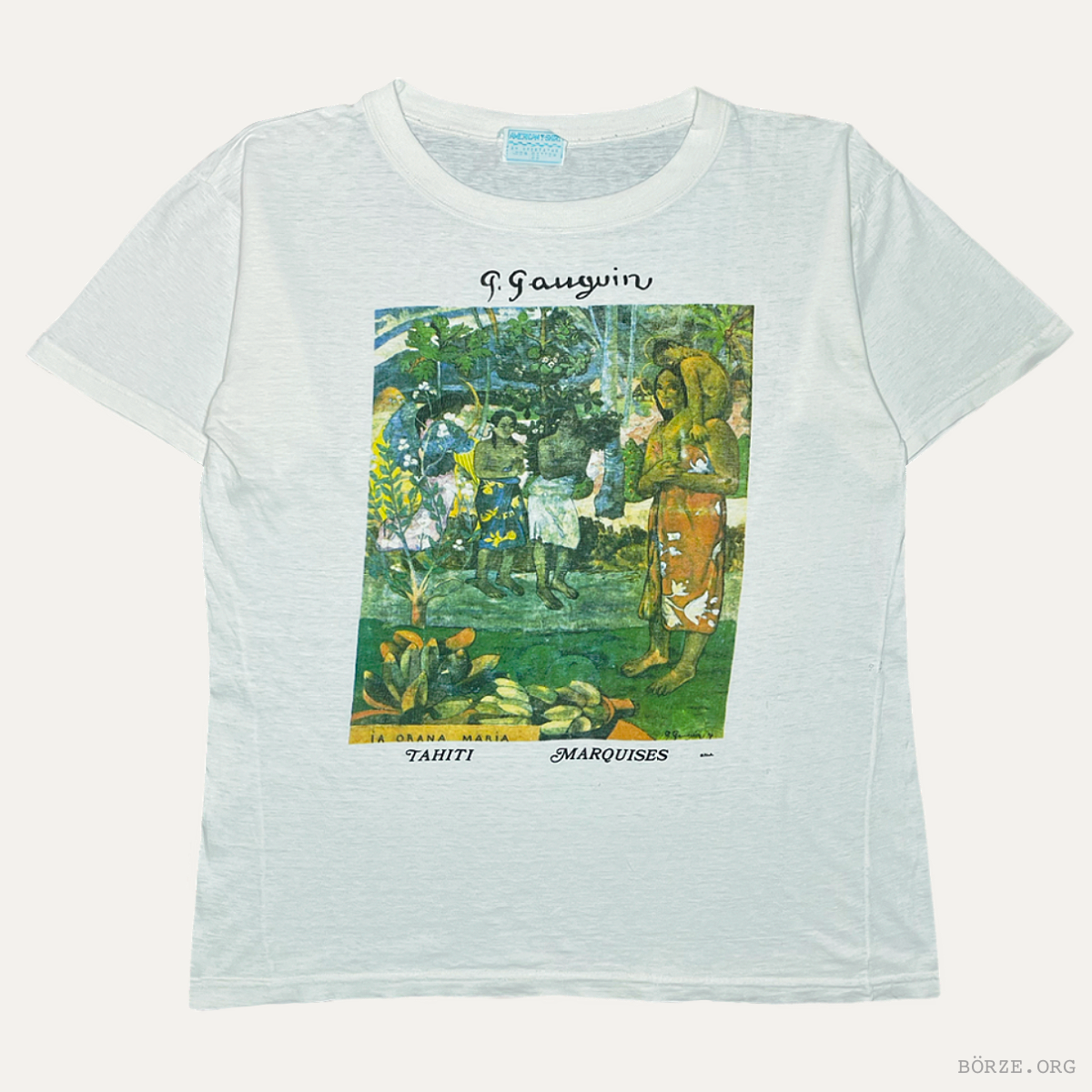 1990s MUSÉE GAUGUIN PAPEARI "LA ORANA MARIA" TAHITI MARQUISES VINTAGE ART T-SHIRT L