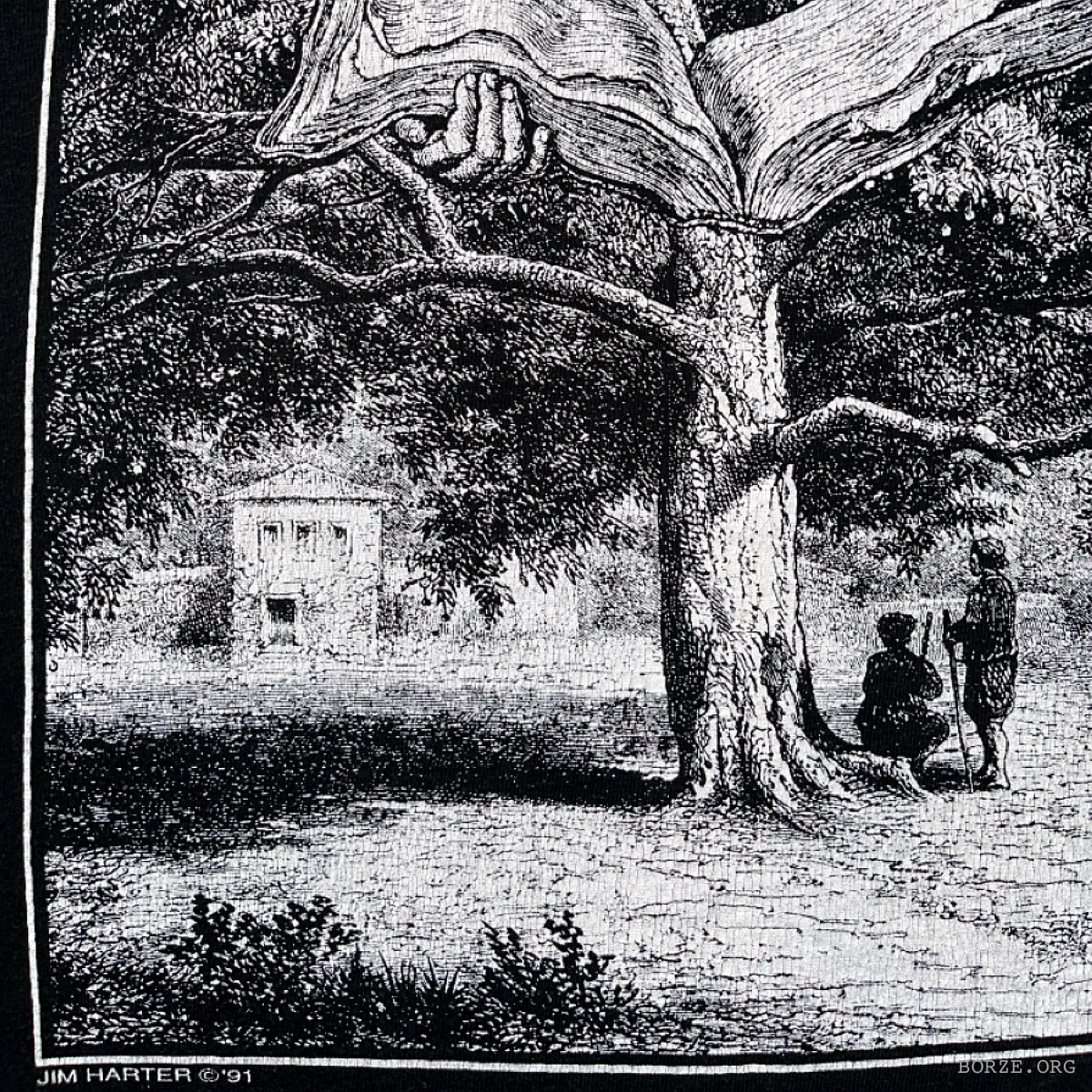 1991 JIM HARTER 'POET TREE' ECLECTIC WEAR ETCHING VINTAGE SINGLE STITCH ART T-SHIRT XL