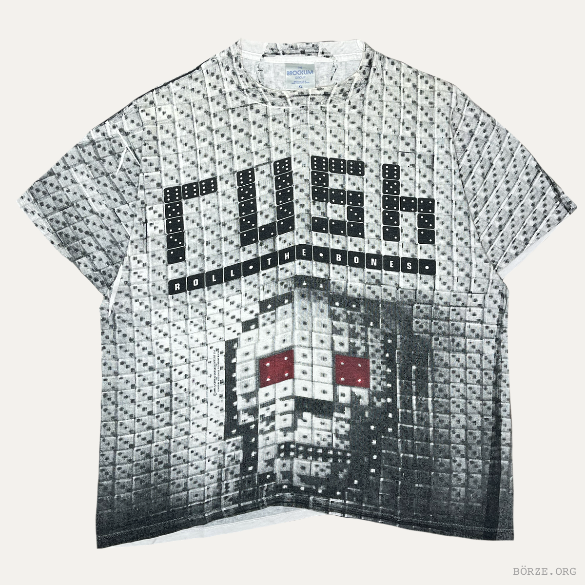 1991 RUSH ROLL THE BONES AOP DICE SKULL BROCKUM VINTAGE T-SHIRT XL