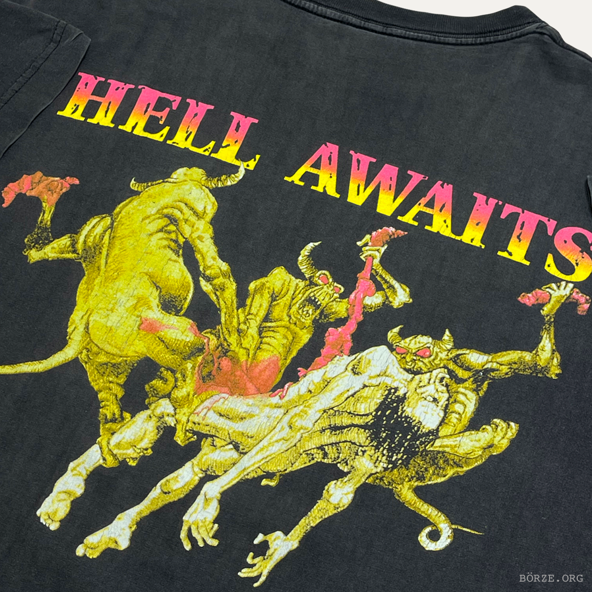 1991 SLAYER HELL AWAITS BROCKUM VINTAGE T-SHIRT XL+