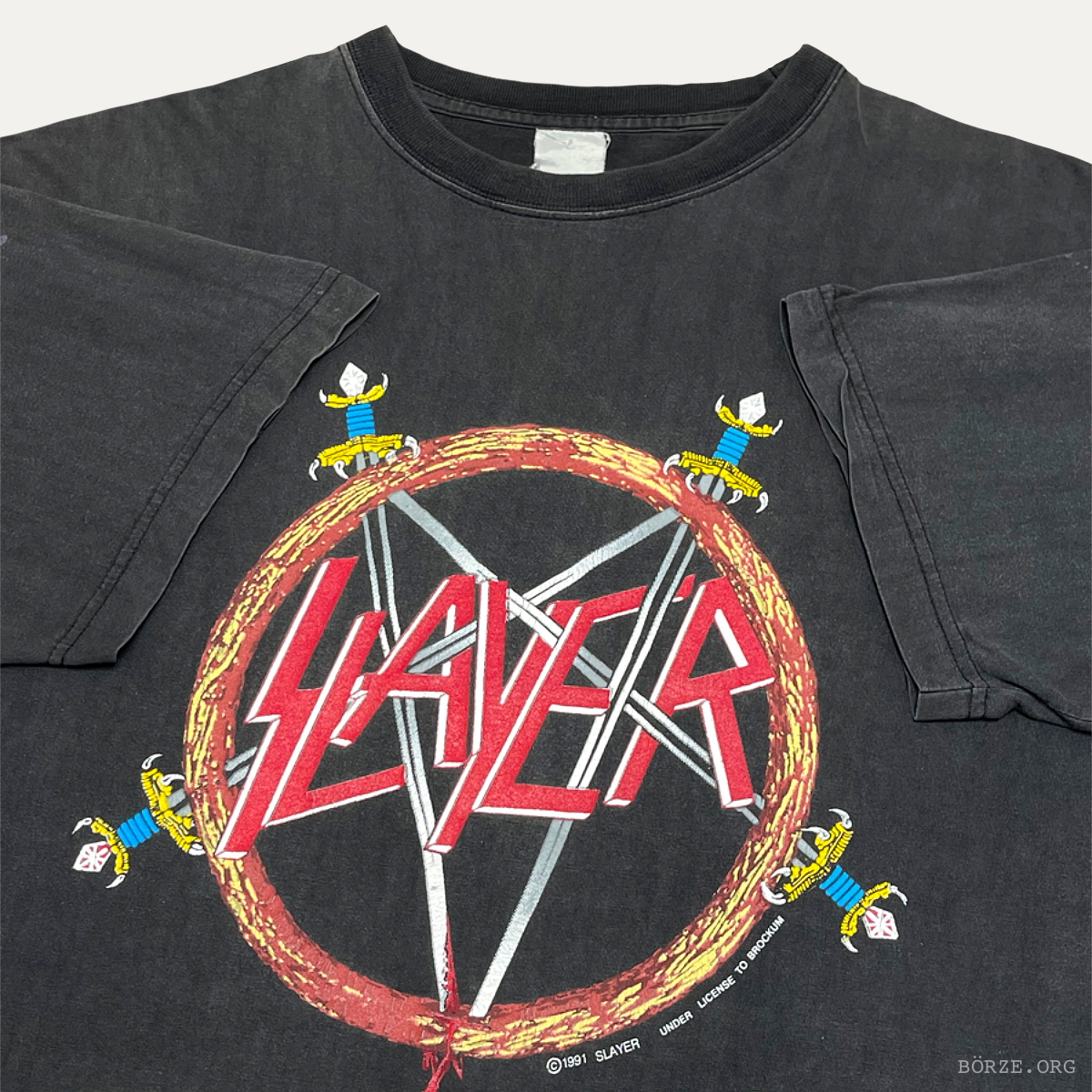 1991 SLAYER HELL AWAITS BROCKUM VINTAGE T-SHIRT XL+