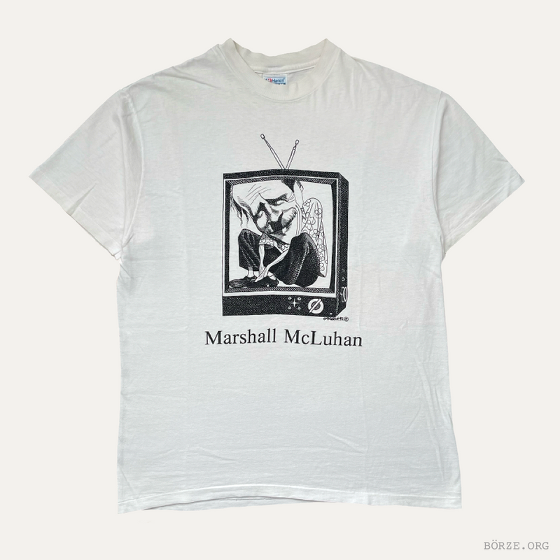 1992 LARGELY LITERARY MARSHALL MCLUHAN STEVEN CRAGG AUTHOR T-SHIRT