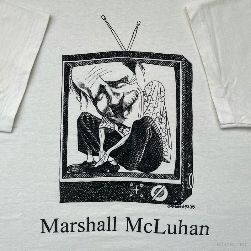 1992 LARGELY LITERARY MARSHALL MCLUHAN STEVEN CRAGG AUTHOR T-SHIRT