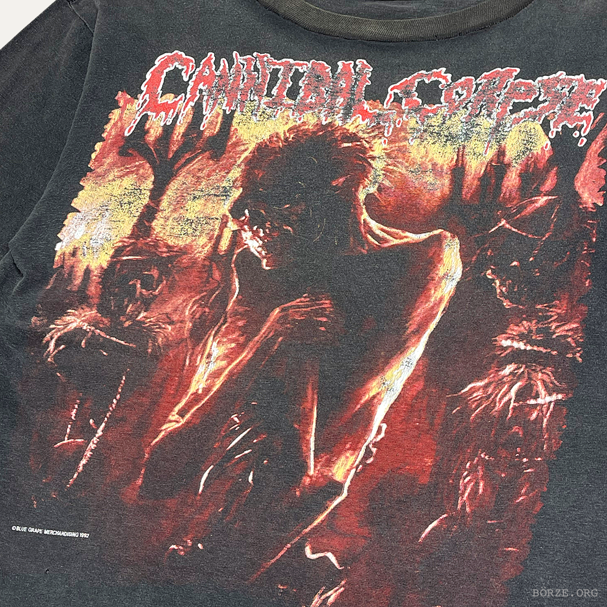 1992 CANNIBAL CORPSE TOMB OF THE MUTILATED BLUE GRAPE CENSORED VINTAGE T-SHIRT M-L