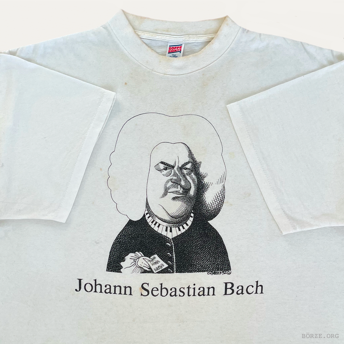 1992 LARGELY LITERARY STEVEN CRAGG 'JOHANN SEBASTIAN BACH' T-SHIRT XL