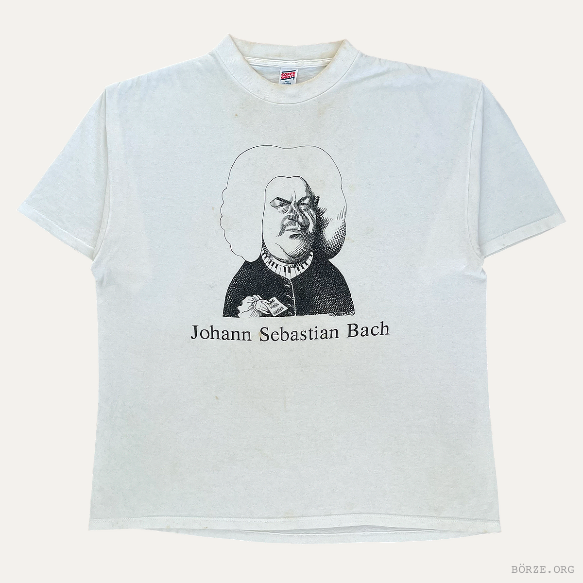 1992 LARGELY LITERARY STEVEN CRAGG 'JOHANN SEBASTIAN BACH' T-SHIRT XL