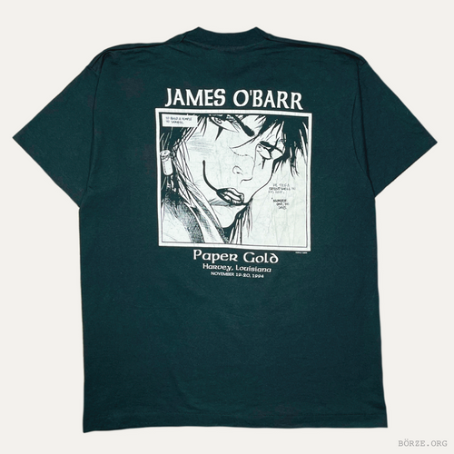 1994 JAMES O'BARR 'THE CROW' GRAPHIC NOVEL PAPER GOLD EVENT KITCHEN SINK PRESS VINTAGE T-SHIRT XL