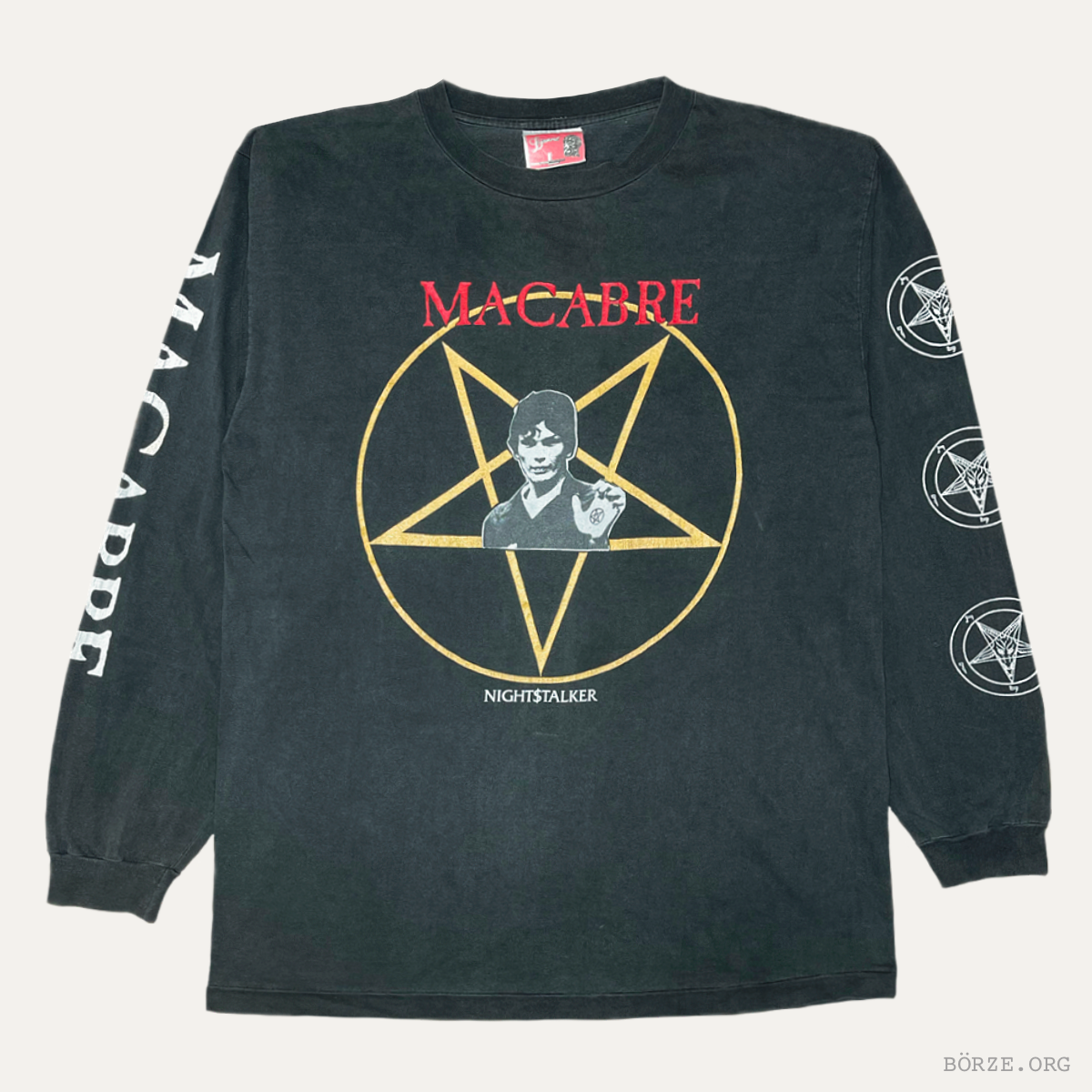 1994 MACABRE PUNGENT STENCH RAMIREZ NIGHTSTALKER PENTAGRAM EURO TOUR VINTAGE LONG SLEEVE LARGE+
