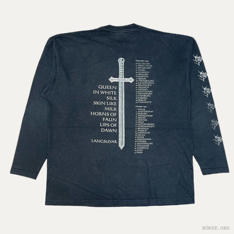 1995 MOONSPELL QUEEN IN WHITE SILK EURO TOUR LONG SLEEVE XL