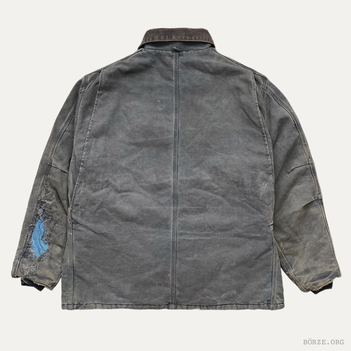 1997 CARHARTT C03BLK USA ARCTIC PATINA BLACK DUCK WORK COAT V-STITCH RESTORATION