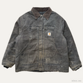 1997 CARHARTT C03BLK USA ARCTIC PATINA BLACK DUCK WORK COAT V-STITCH RESTORATION