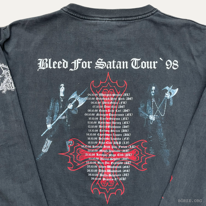 1998 DARK FUNERAL BLEED FOR SATAN EUROPE TOUR VINTAGE XL LONG SLEEVE