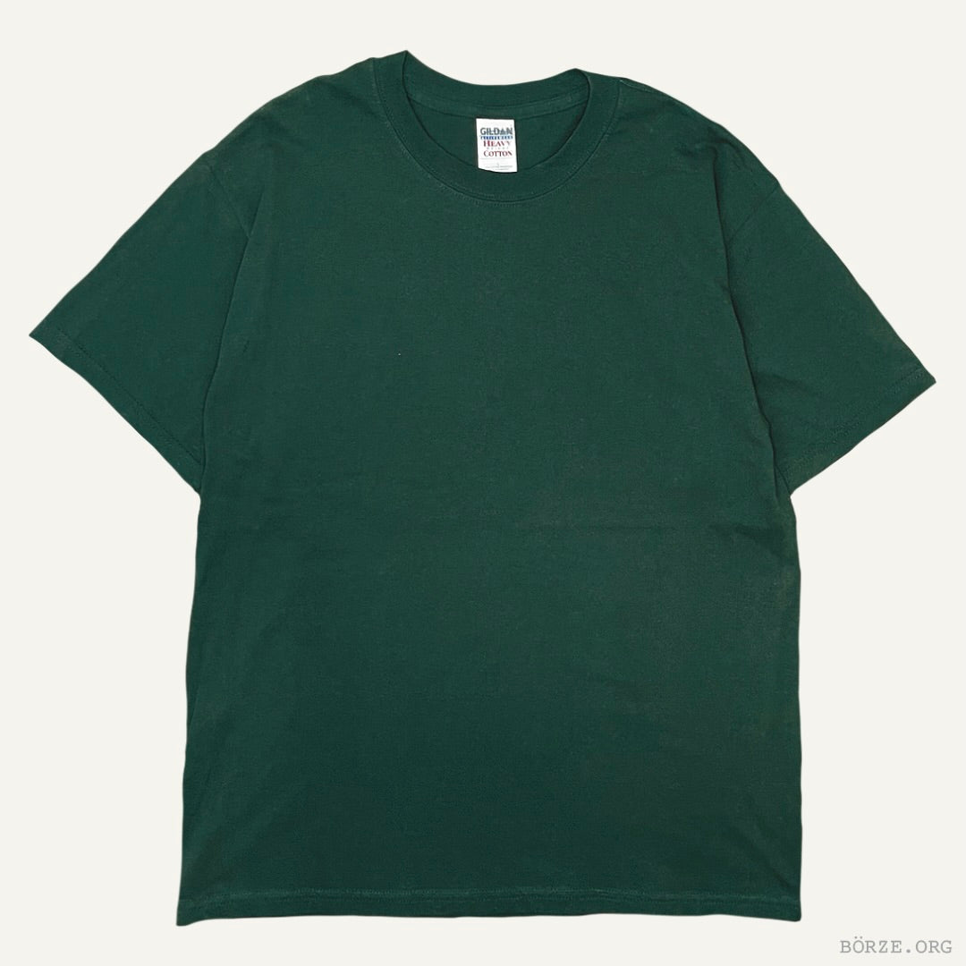 Late 1990s GILDAN HEAVYWEIGHT COTTON IVY GREEN VINTAGE PLAIN BLANK T-SHIRT LARGE