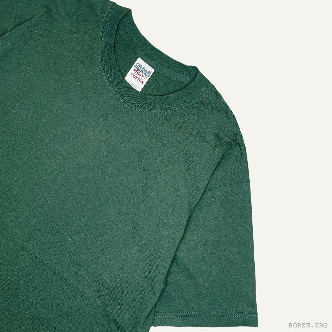 Late 1990s GILDAN HEAVYWEIGHT COTTON IVY GREEN VINTAGE PLAIN BLANK T-SHIRT LARGE