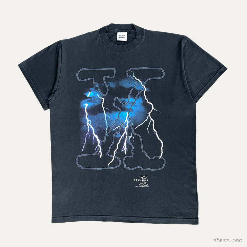 1994 X-FILES LIGHTNING BOLT T-SHIRT MFG BY STANLEY DESANTIS XL