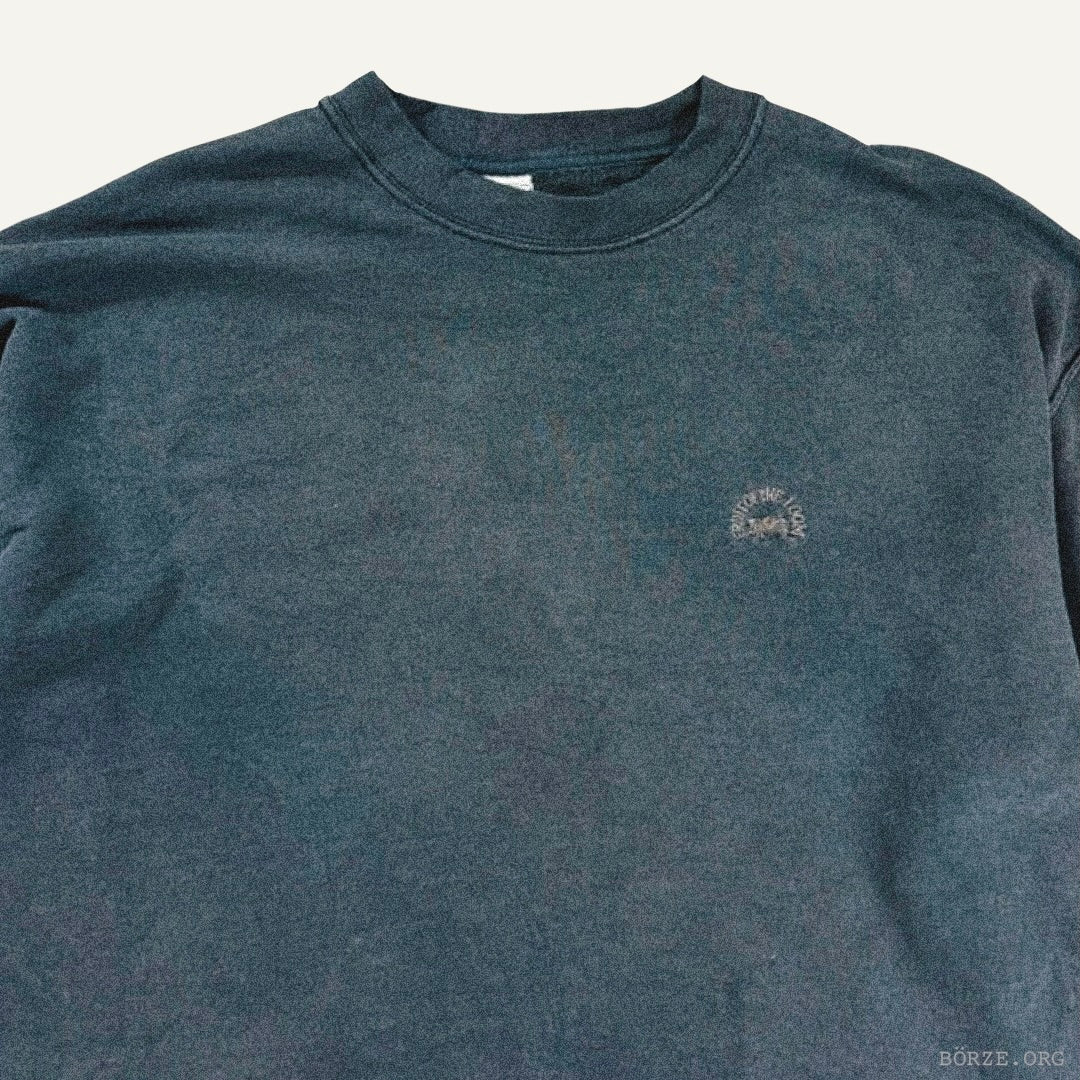 1990s FOTL EU PLAIN SUN FADED BLACK LOOPBACK JERSEY SWEATSHIRT XL+