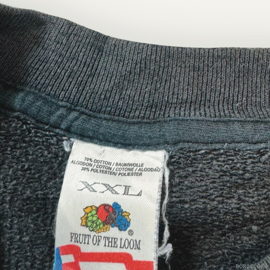 1990s FOTL EU PLAIN SUN FADED BLACK LOOPBACK JERSEY SWEATSHIRT XL+