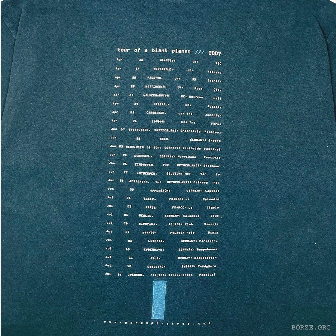 2007 PORCUPINE TREE FEAR OF A BLANK PLANET TOUR T-SHIRT LARGE
