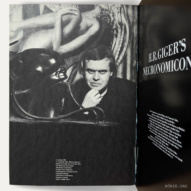 1988 HR GIGER'S NECRONOMICON II. SOFTCOVER ZURICH EDITION C WITH ENGLISH BOOKLET