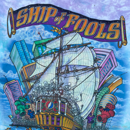 1993 GRATEFUL DEAD SHIP OF FOOLS LIQUID BLUE XL T-SHIRT