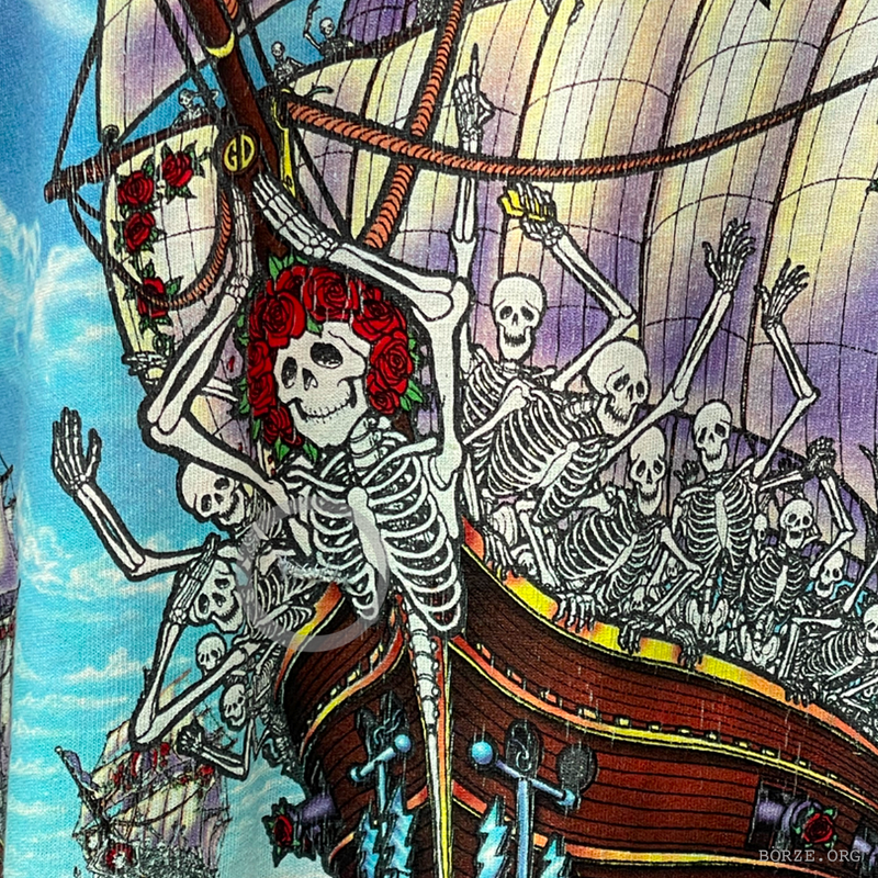 1993 GRATEFUL DEAD SHIP OF FOOLS LIQUID BLUE XL T-SHIRT