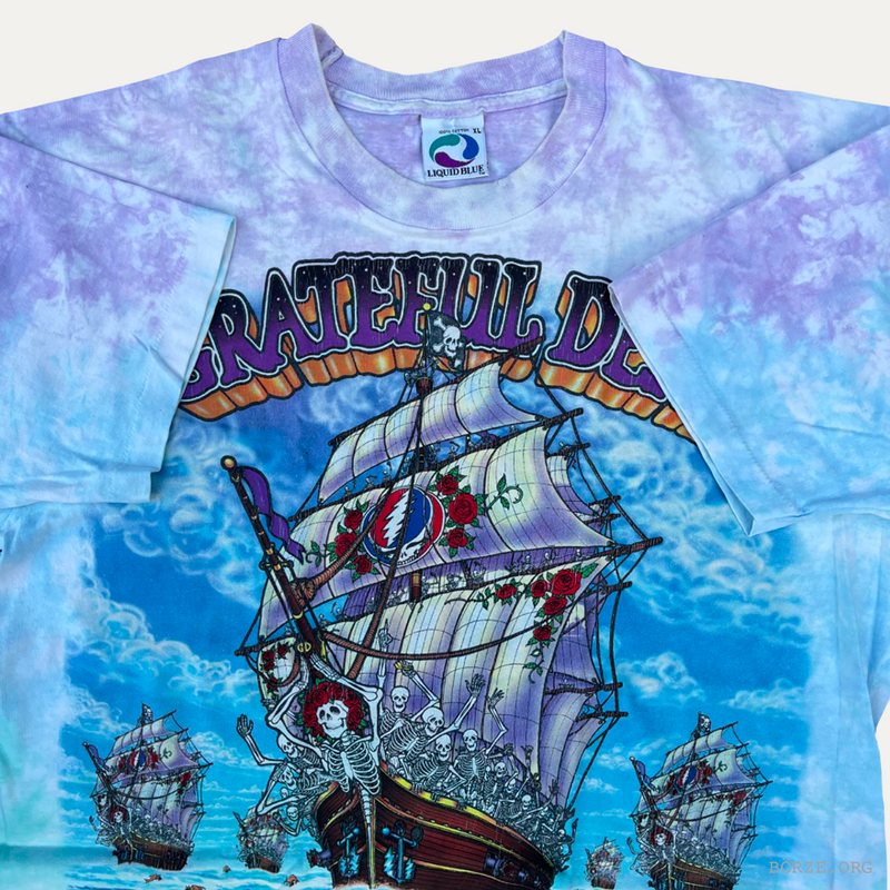 1993 GRATEFUL DEAD SHIP OF FOOLS LIQUID BLUE XL T-SHIRT