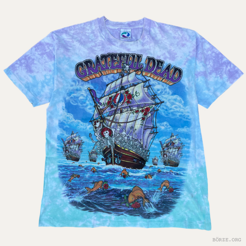 1993 GRATEFUL DEAD SHIP OF FOOLS LIQUID BLUE XL T-SHIRT